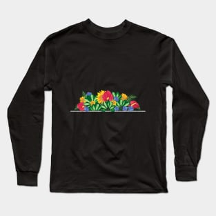 Blackboard Flowers Long Sleeve T-Shirt